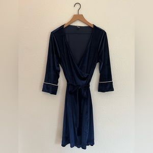 Navy Blue Velvet Robe, Dressing Gown